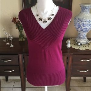 Red Top Sweater Vest 80% silk